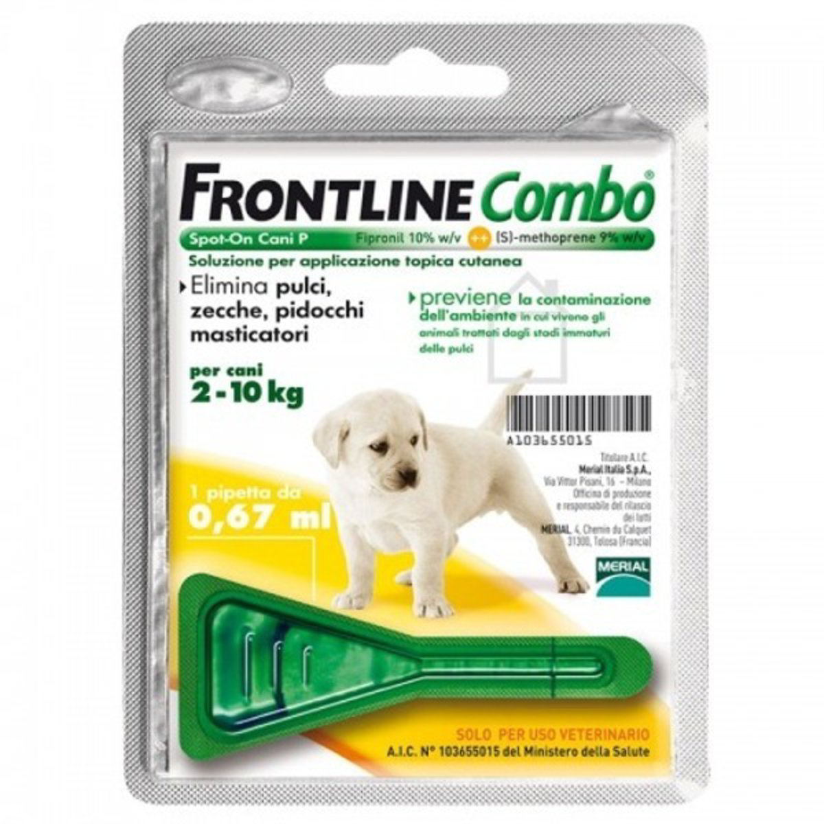 COMBO ANTIPARASSITARIO PER CANI CUCCIOLI1 PIPETTA FRONTLINE l