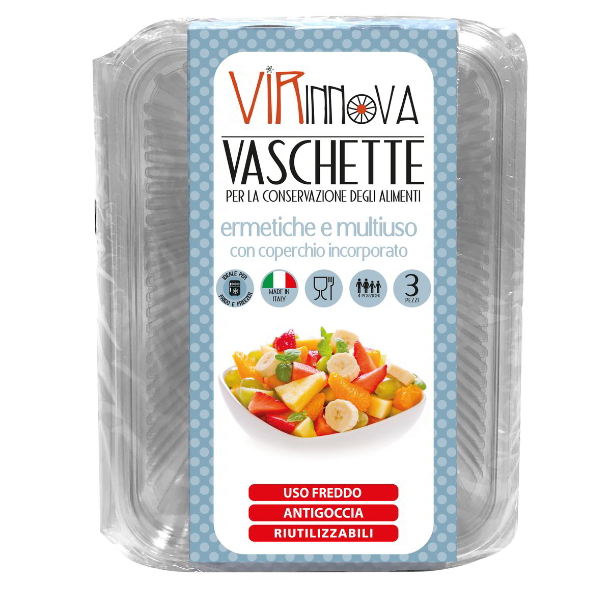 100 Vaschette PET Quadrate 500cc - Antigoccia, Per Alimentari, Trasparenti - Foto 9