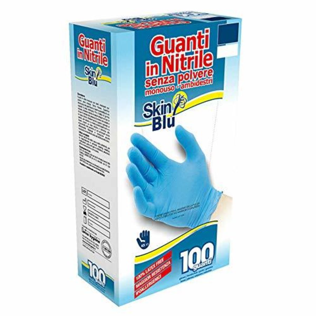 Guanti Monouso In Nitrile Sensinitryl 200 Blu (L) - Ipoallergenici E Senza Lattice - Bericah