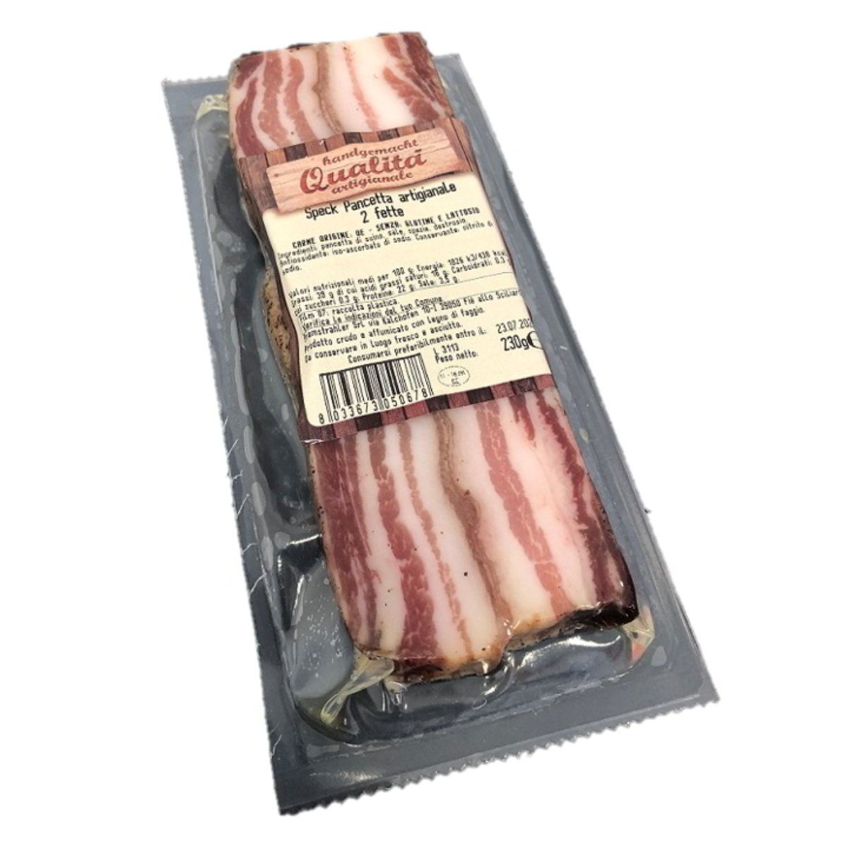 SPECK PANCETTA ARTIGIANALE A FETTE PRAMSTRAHLER GR. 230