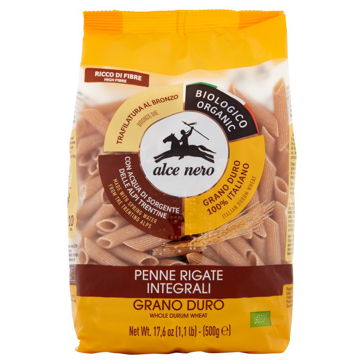 PENNE RIGATE INTEGRALI DI GRANO DURO ALCE NERO GR. 500 - l'ecommerce ...