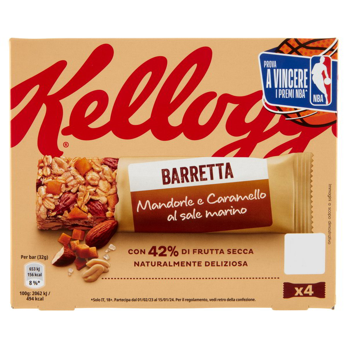 Kellogg's Barretta Mandorle E Cioccolato Al Latte 4 X 32 G - Foto 4