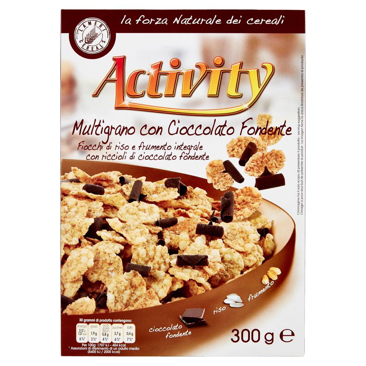 MULTIGRANO CON CIOCCOLATO FONDENTE ACTIVITY GR. 300