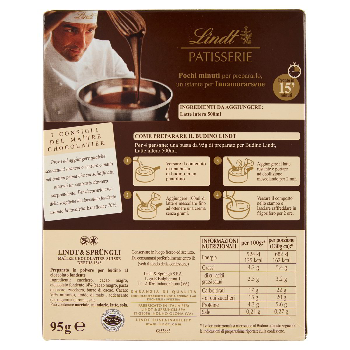 BUDINO FONDENTE LINDT GR.95 secondo Iper Tosano