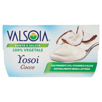 YOGURT VEGETALE AL COCCO YOSOI VALSOIA GR. 125 X 2 PZ. - l'ecommerce  secondo Iper Tosano